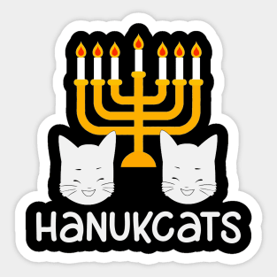 Funny Hanukcats Hanukkah Gift Tshirt for Kawaii Cat Lovers Sticker